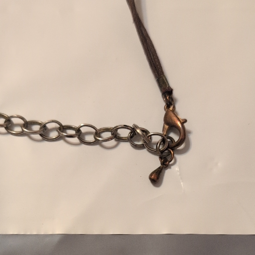 Artisanal Green Blue and Brown Ceramic Beaded Necklace - Picture 4 of 5